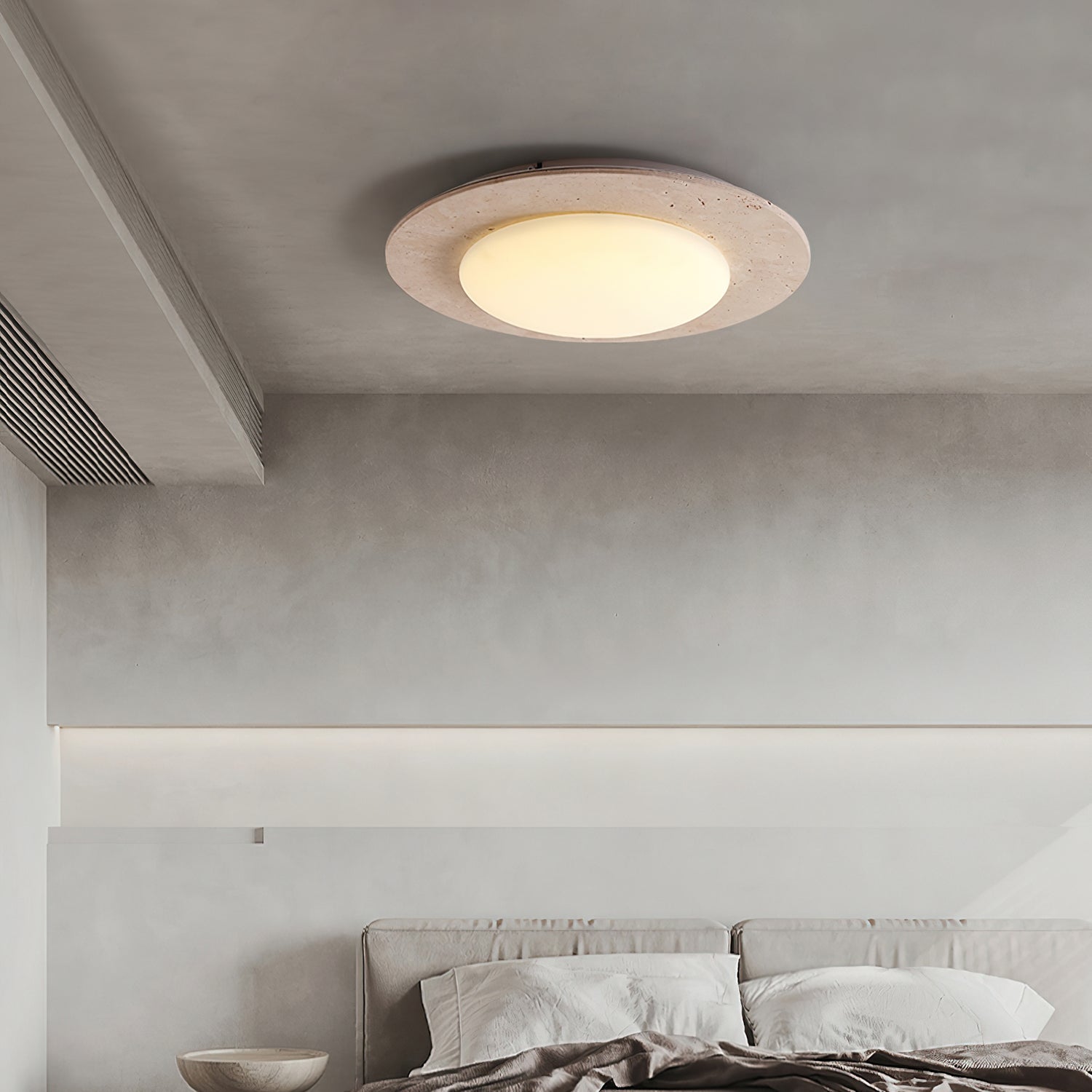 Lampa Sufitowa z Trawertynu LED | Lite Drewno | Naturalny Styl