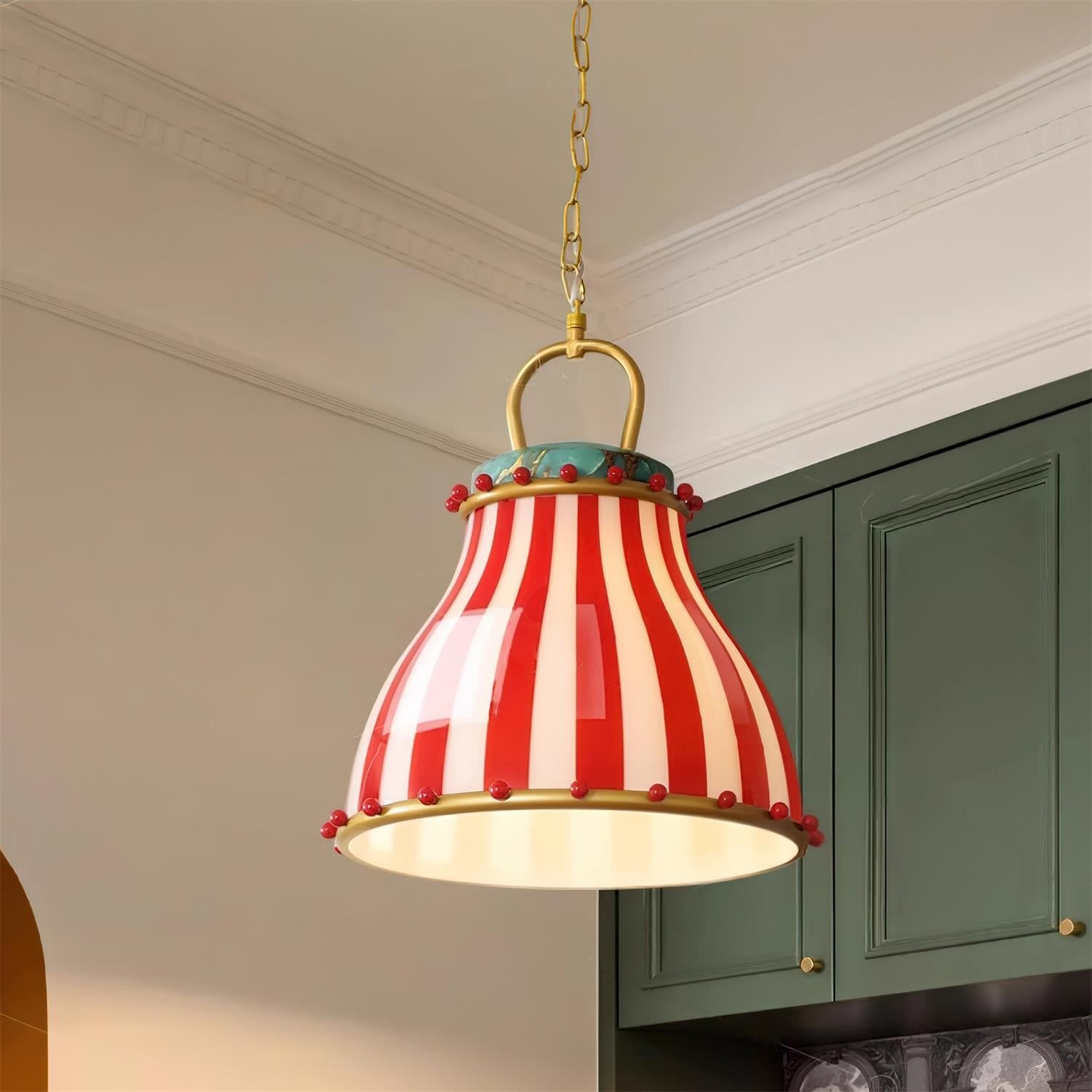 Lumen Collection | Szklana lampa wisząca w prążki | Eleganckie oświetlenie LED do salonu i jadalni