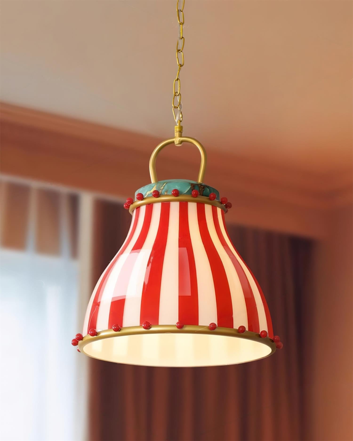 Lumen Collection | Szklana lampa wisząca w prążki | Eleganckie oświetlenie LED do salonu i jadalni
