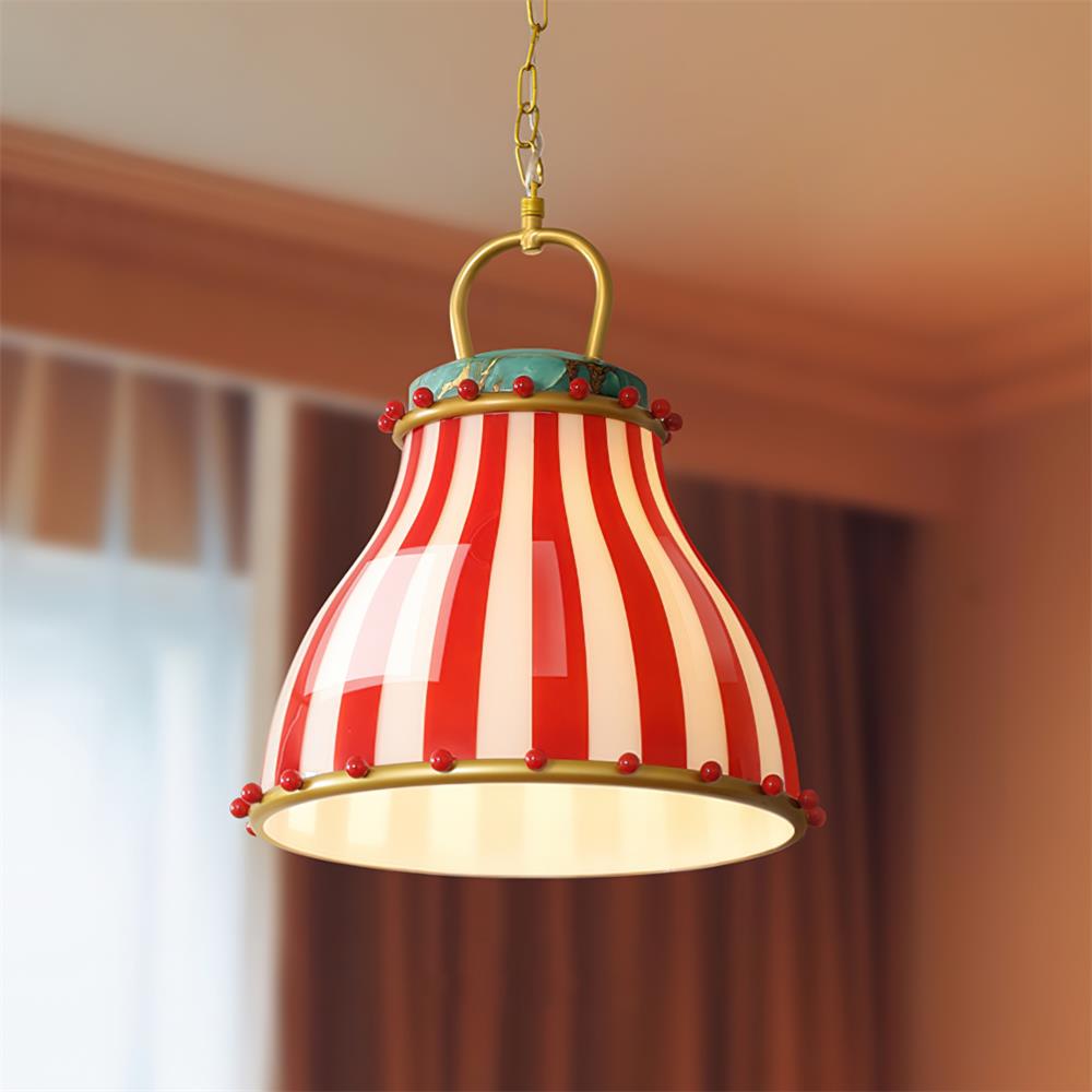 Lumen Collection | Szklana lampa wisząca w prążki | Eleganckie oświetlenie LED do salonu i jadalni