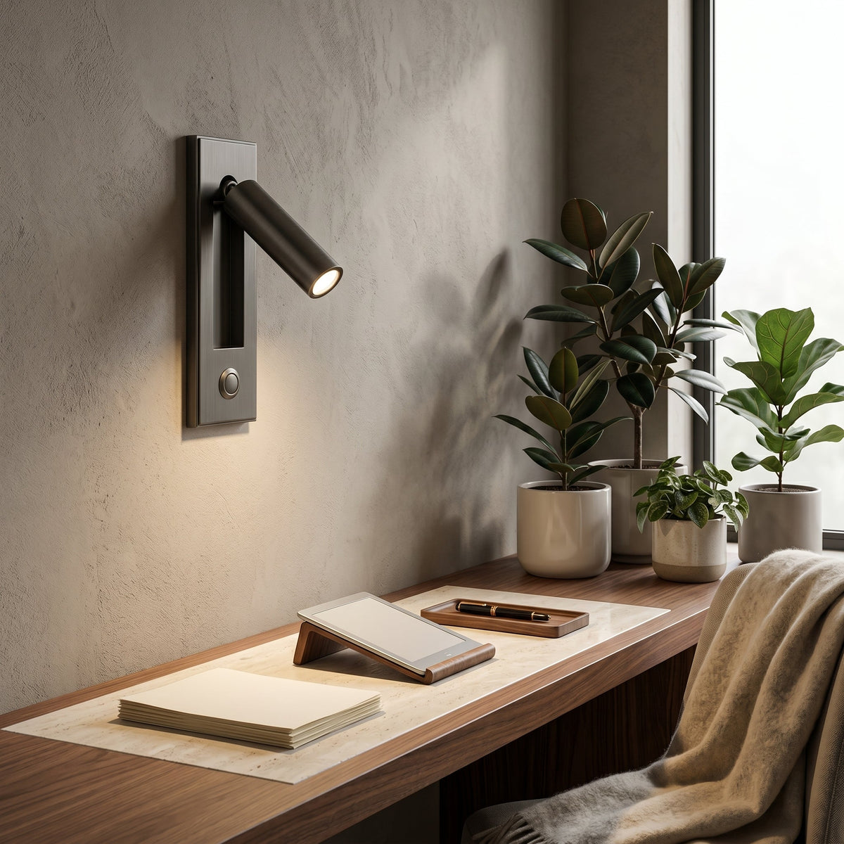Lumen Collection | Bedside Wall Light with Pull-Out Activation