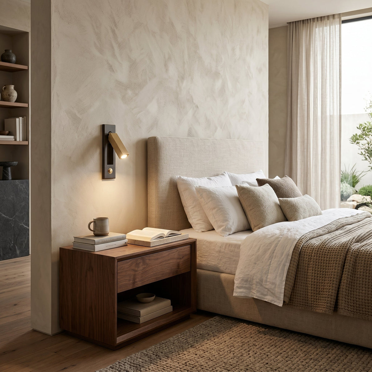 Lumen Collection | Bedside Wall Light with Pull-Out Activation