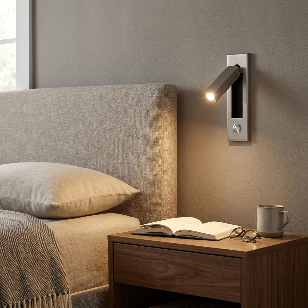 Lumen Collection | Bedside Wall Light with Pull-Out Activation