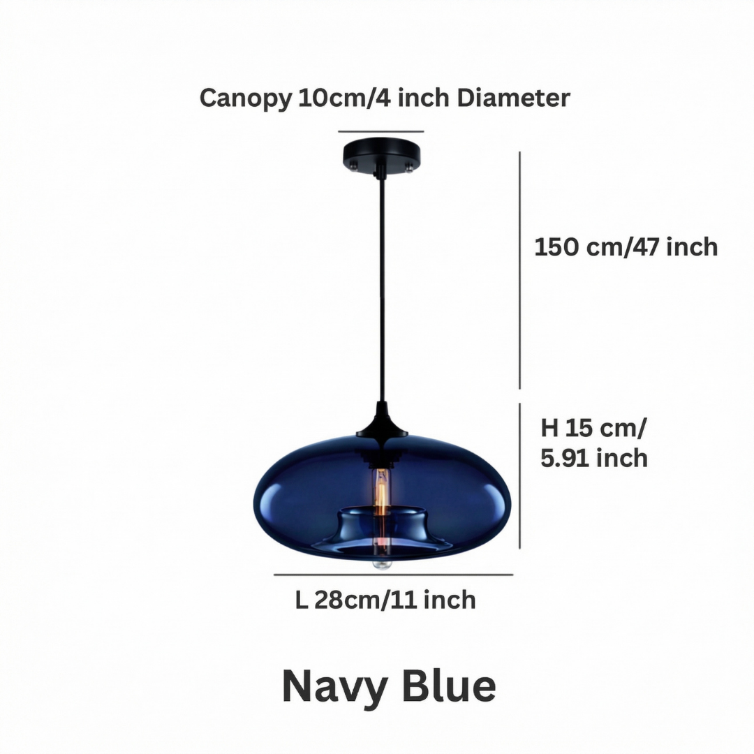 Lampa wisząca Lumen Glass Ball | Designerska szklana lampa LED do salonu, kuchni, jadalni i sypialni