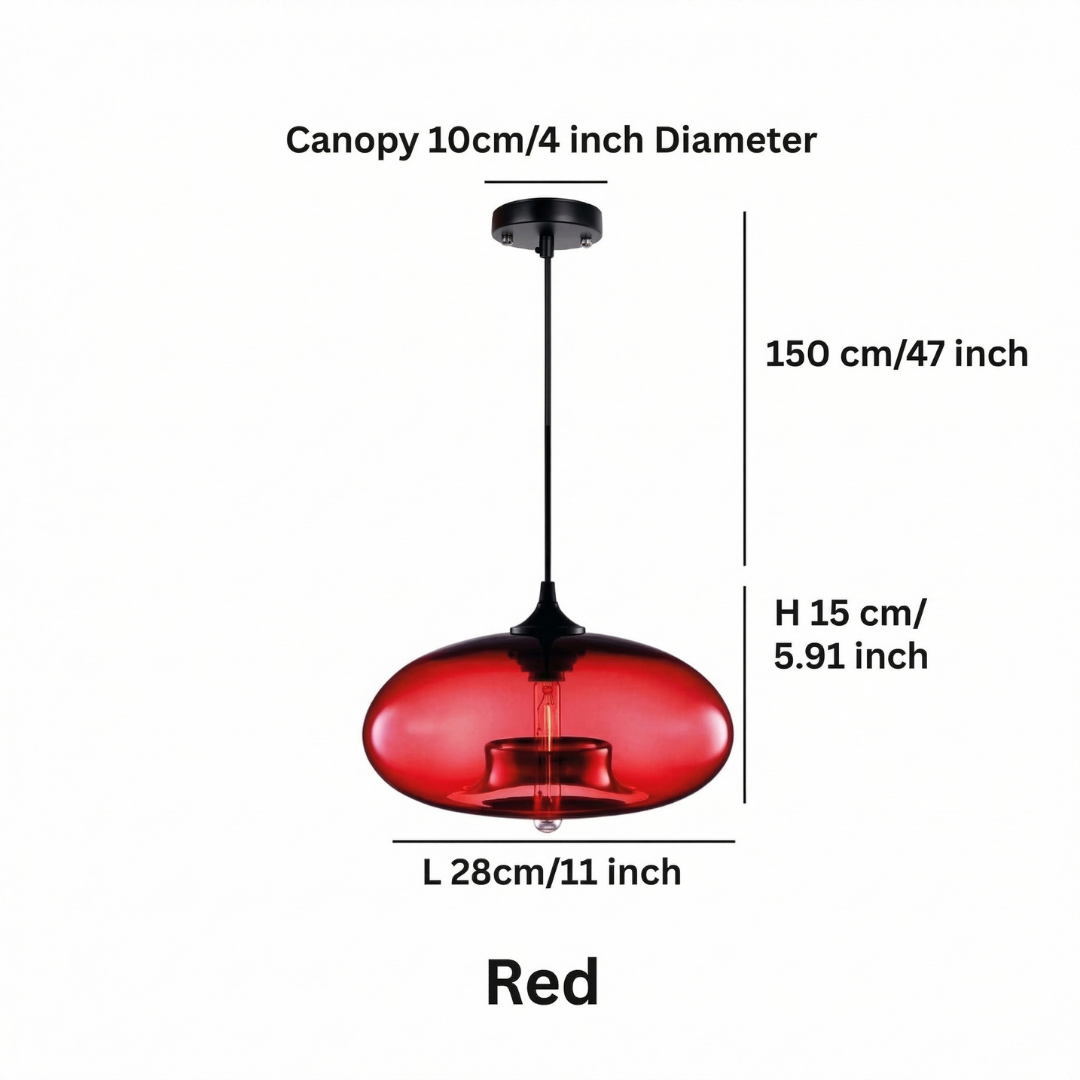 Lampa wisząca Lumen Glass Ball | Designerska szklana lampa LED do salonu, kuchni, jadalni i sypialni