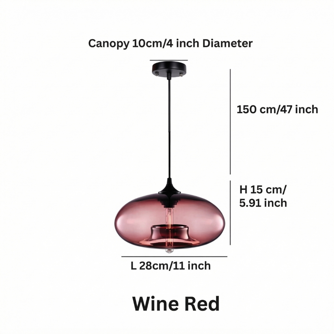 Lampa wisząca Lumen Glass Ball | Designerska szklana lampa LED do salonu, kuchni, jadalni i sypialni