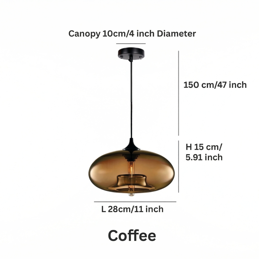 Lampa wisząca Lumen Glass Ball | Designerska szklana lampa LED do salonu, kuchni, jadalni i sypialni