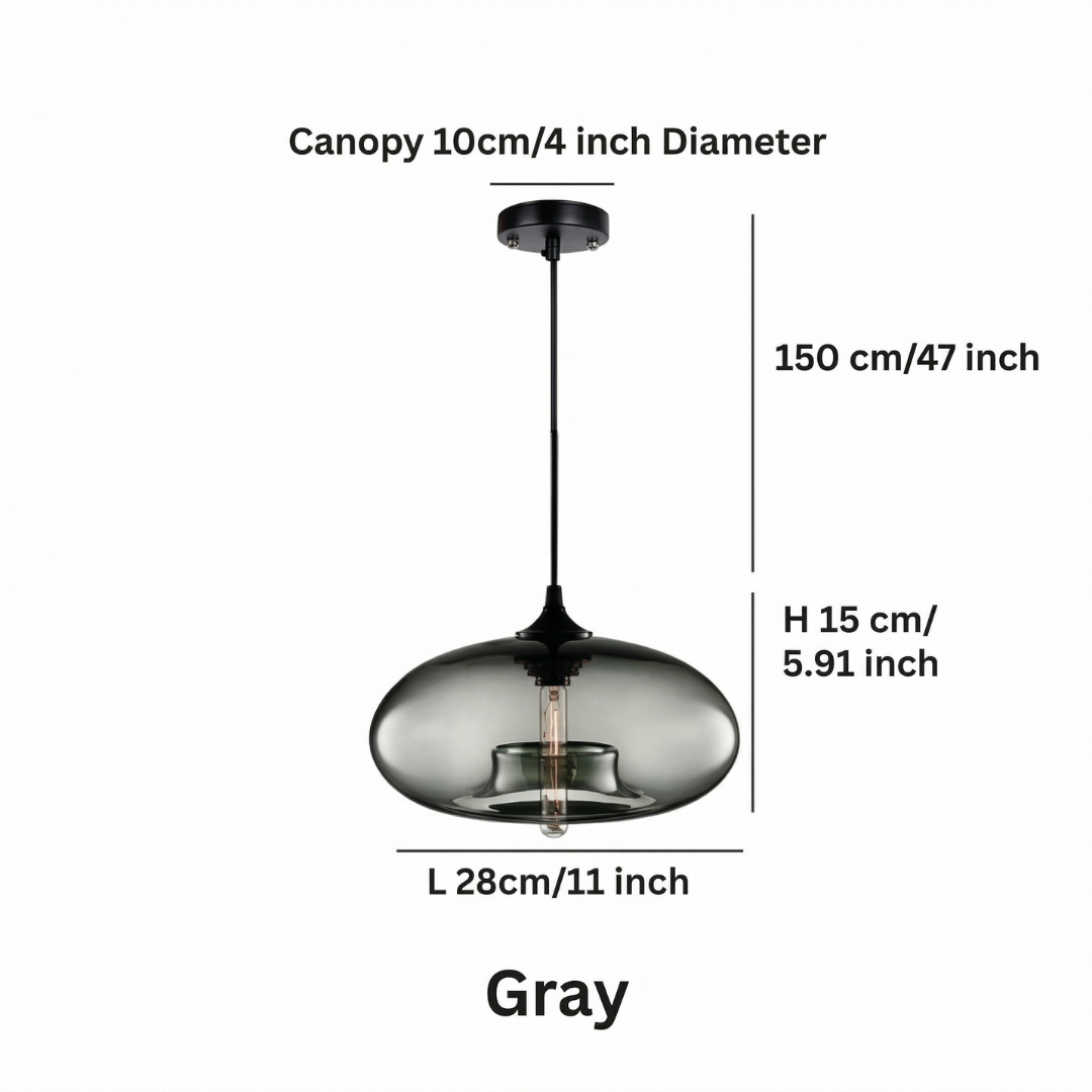 Lampa wisząca Lumen Glass Ball | Designerska szklana lampa LED do salonu, kuchni, jadalni i sypialni