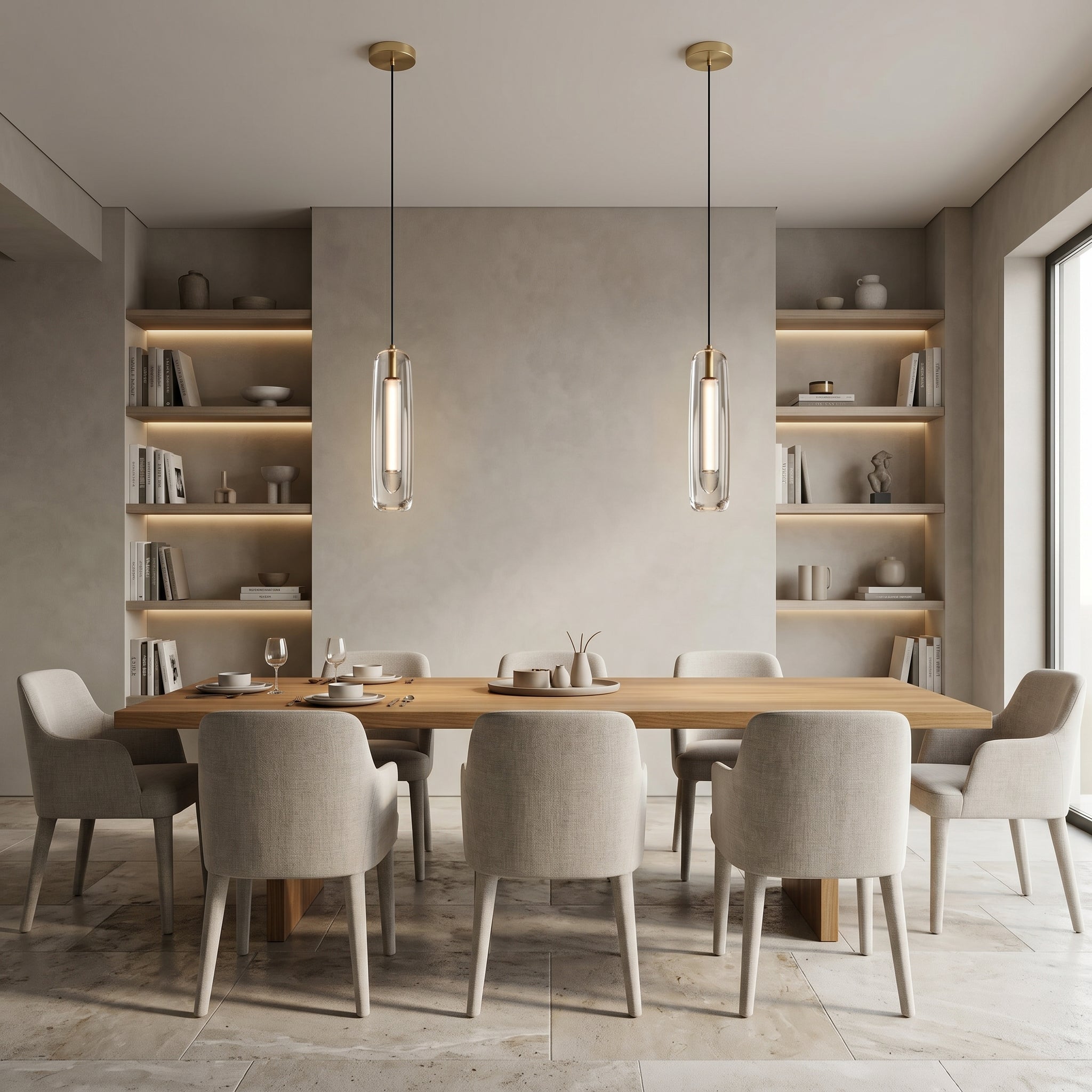 Lampa wisząca Lumen Audrey Crystal | Designerska szklana lampa LED z mosiądzu do salonu, kuchni i jadalni