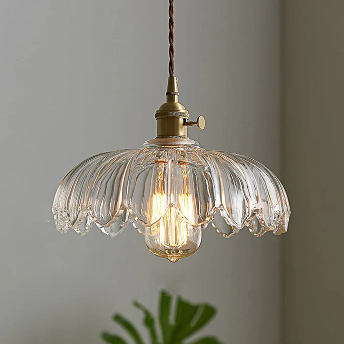 Lampa wisząca Lumen Rustic Glass | Designerska szklana lampa LED do salonu, kuchni i jadalni