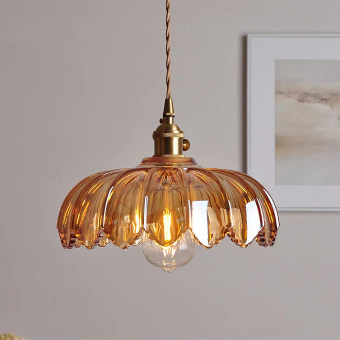 Lampa wisząca Lumen Rustic Glass | Designerska szklana lampa LED do salonu, kuchni i jadalni