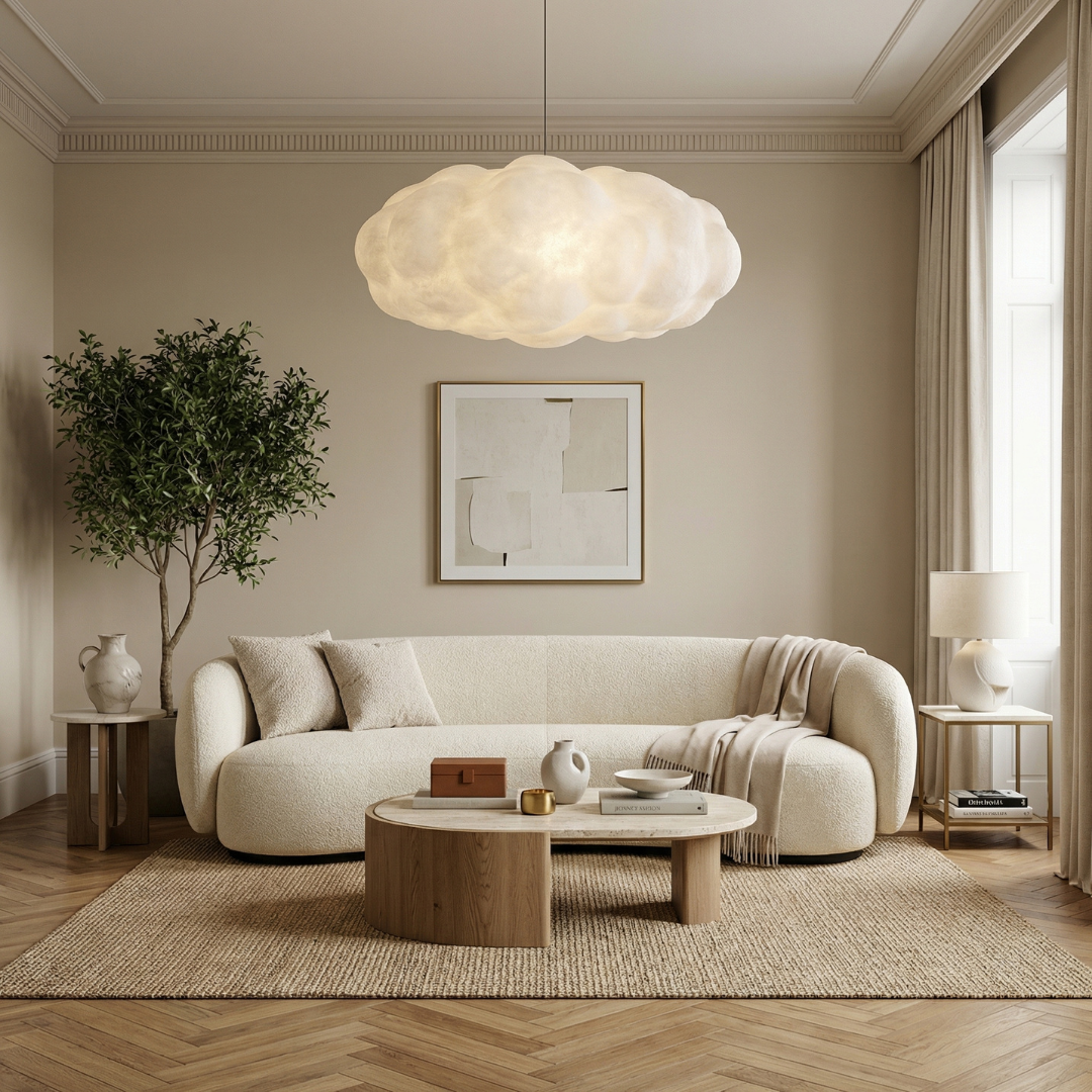 Lampa wisząca Cloud | Designerska lampa LED w kształcie chmury do salonu, jadalni i sypialni