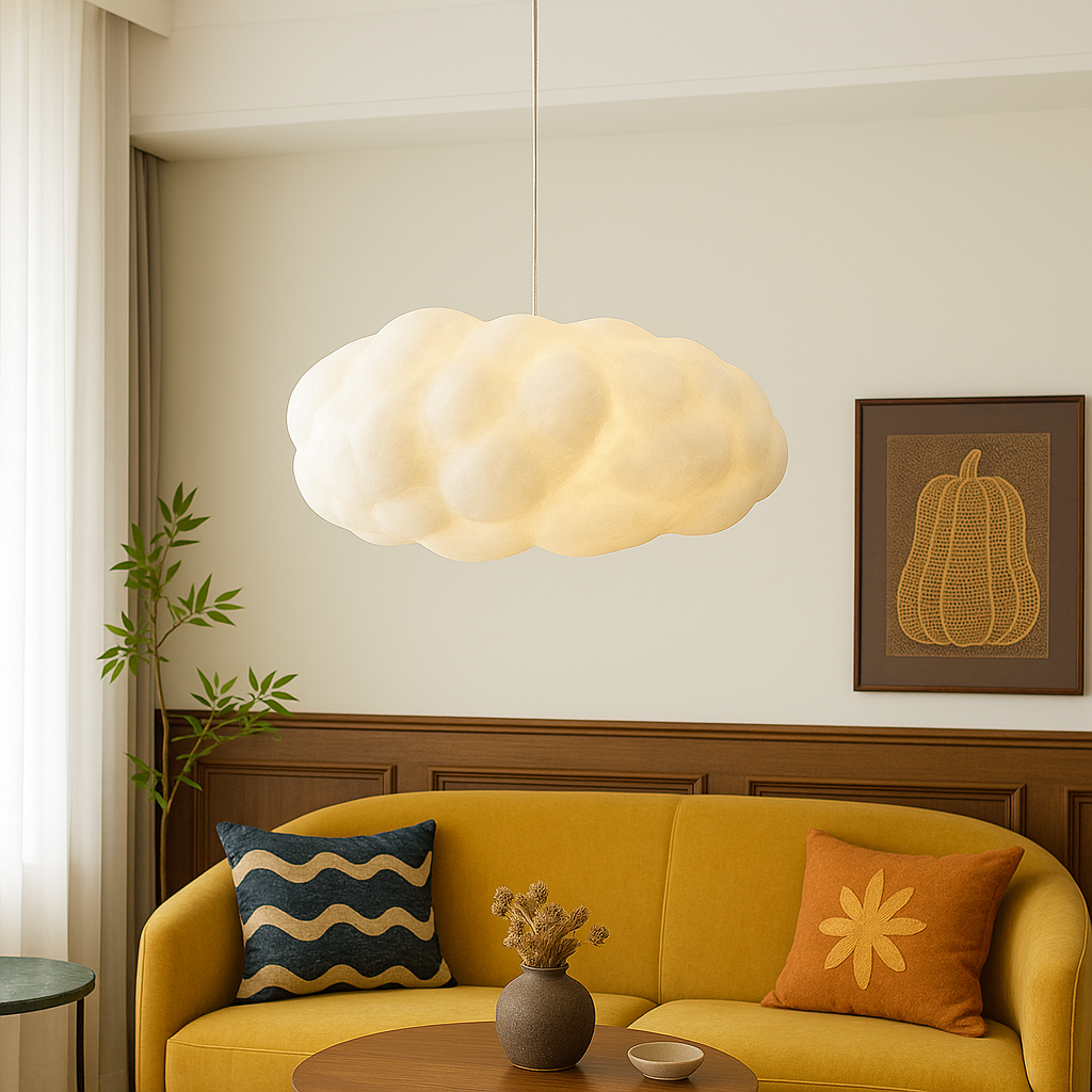 Lampa wisząca Cloud | Designerska lampa LED w kształcie chmury do salonu, jadalni i sypialni