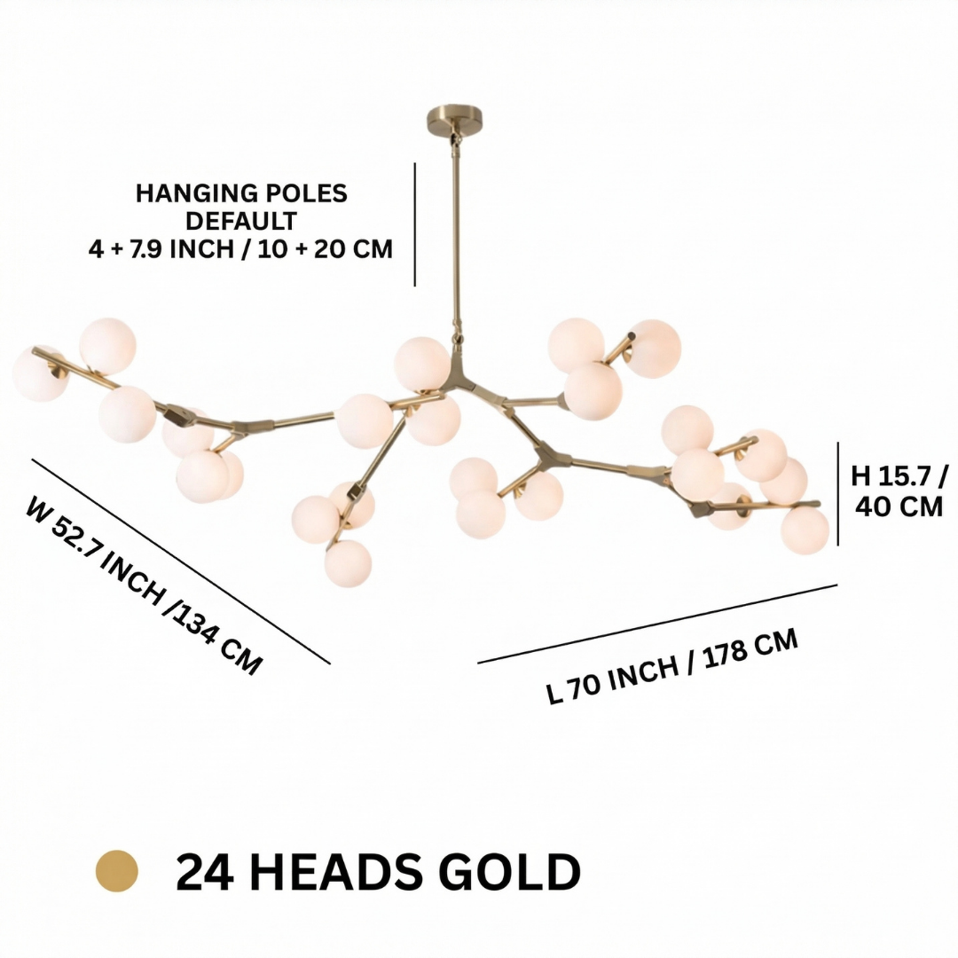 Lumen Collection | Modern Chandelier with Adjustable Height for Dining Rooms and Living Areas