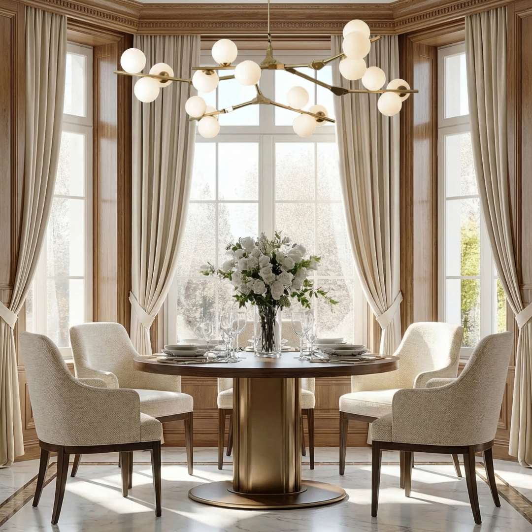 Lumen Collection | Modern Chandelier with Adjustable Height for Dining Rooms and Living Areas