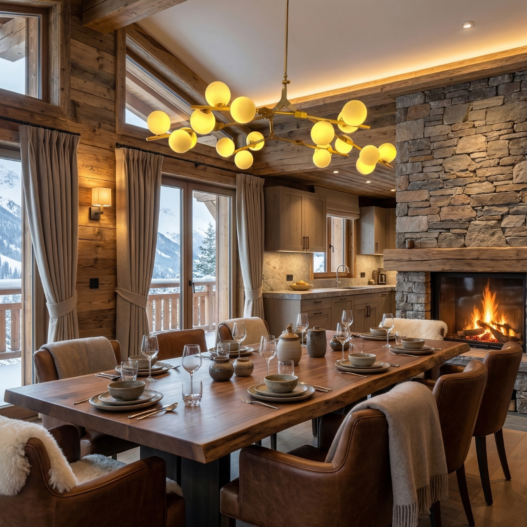 Lumen Collection | Modern Chandelier with Adjustable Height for Dining Rooms and Living Areas