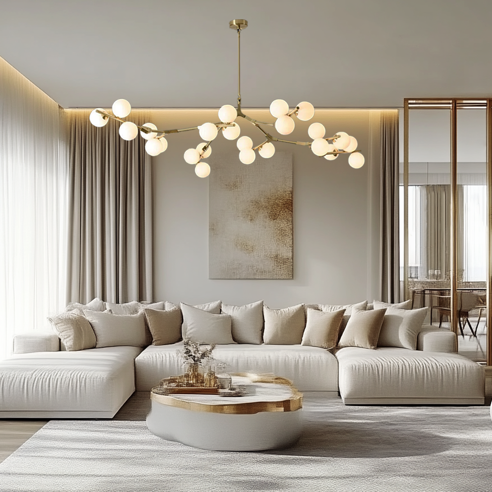 Lumen Collection | Modern Chandelier with Adjustable Height for Dining Rooms and Living Areas