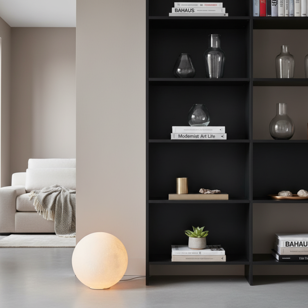 Lumen Collection | Globe Floor Lamp with Soft Ambient Light for Living Rooms