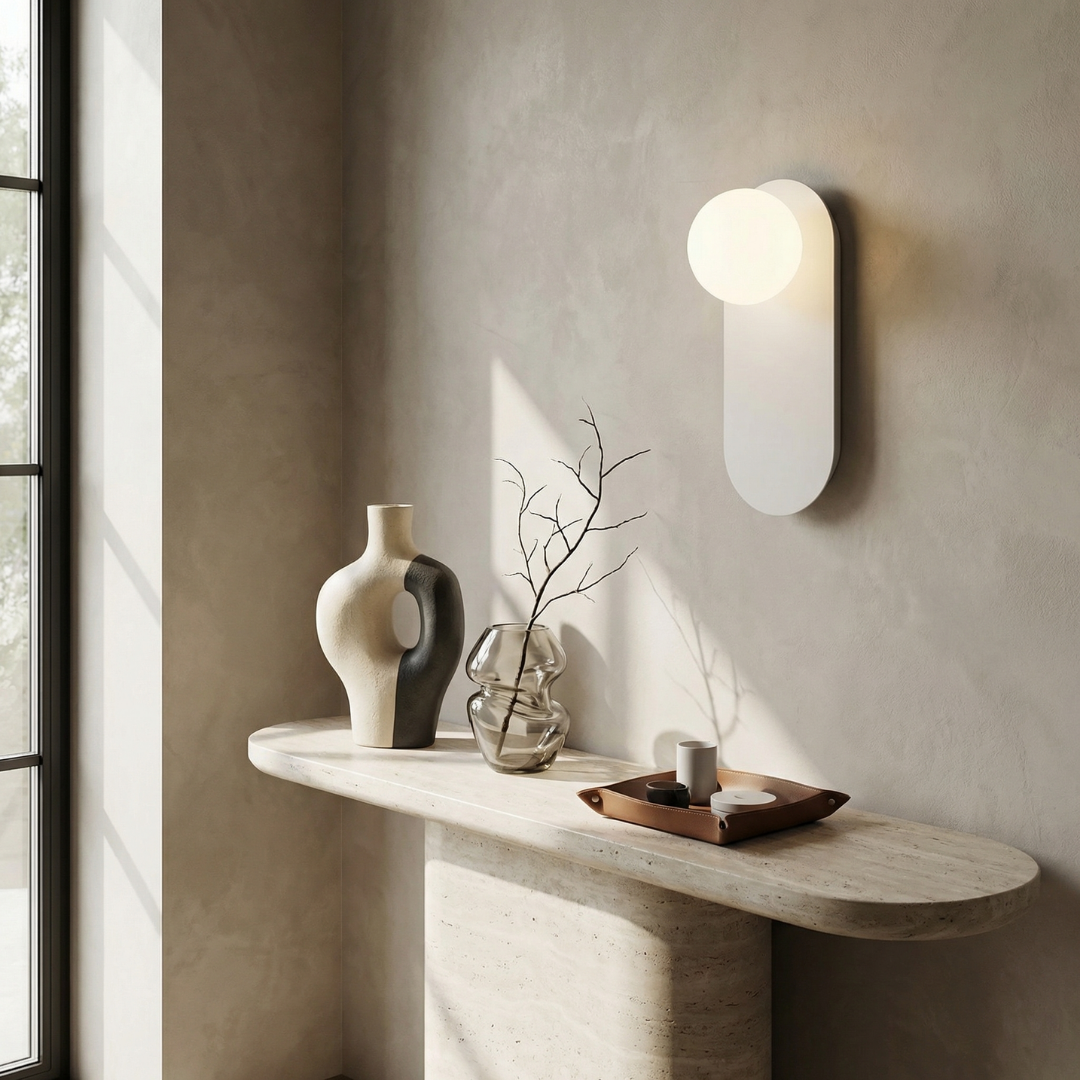 Lumen Collection | Modern Wall Sconce with Glass Diffuser for Soft Ambient Glow