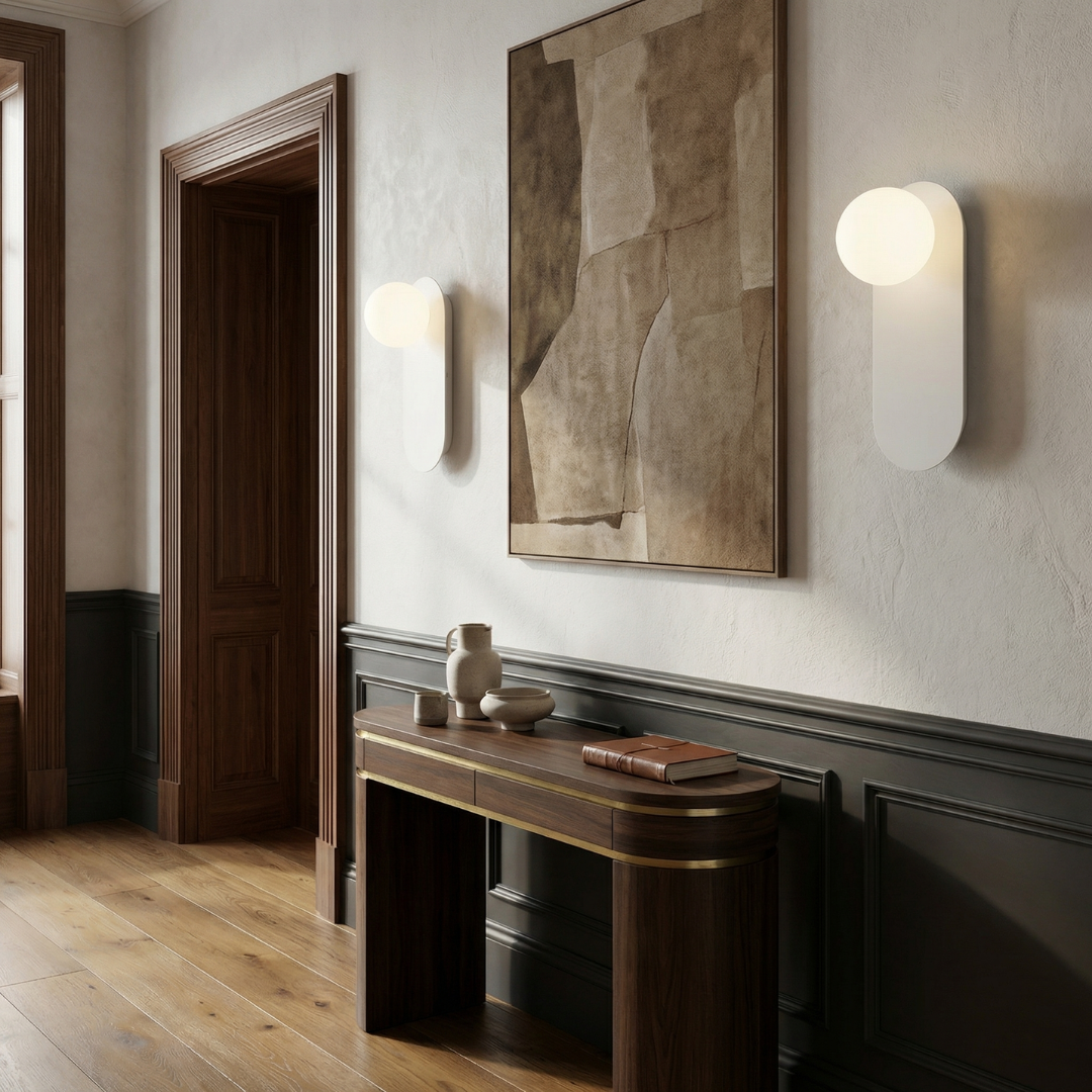 Lumen Collection | Modern Wall Sconce with Glass Diffuser for Soft Ambient Glow
