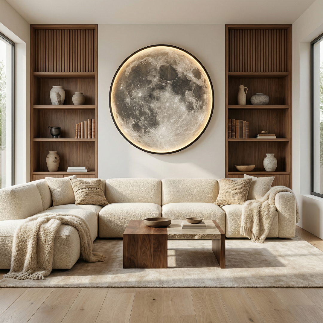 Lumen Collection | Moon Globe Wall Light with Soft LED Glow