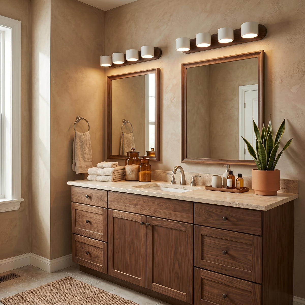Lumen Collection | Travertine Wall Light with Soft LED Glow