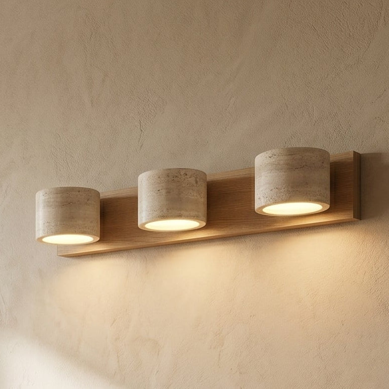 Lumen Collection | Travertine Wall Light with Soft LED Glow