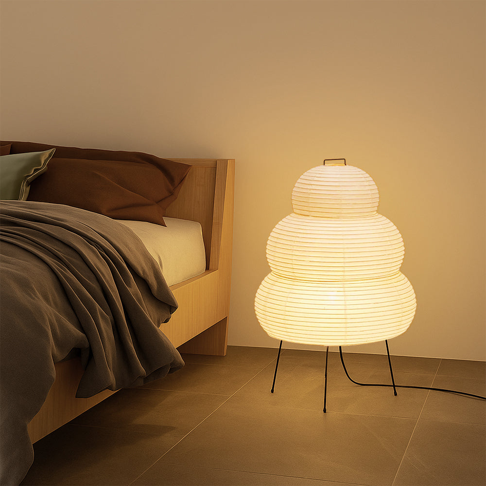 Lumen | Lampa Stołowa z Papieru Ryżowego – Nowoczesna Lampa Japandi do Salonu i Sypialni