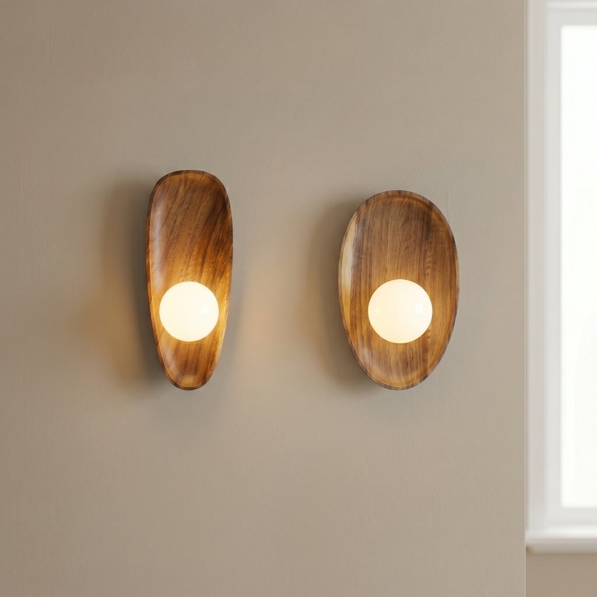 Lumen Collection | Contemporary Wooden Wall Sconce with Soft Ambient Glow