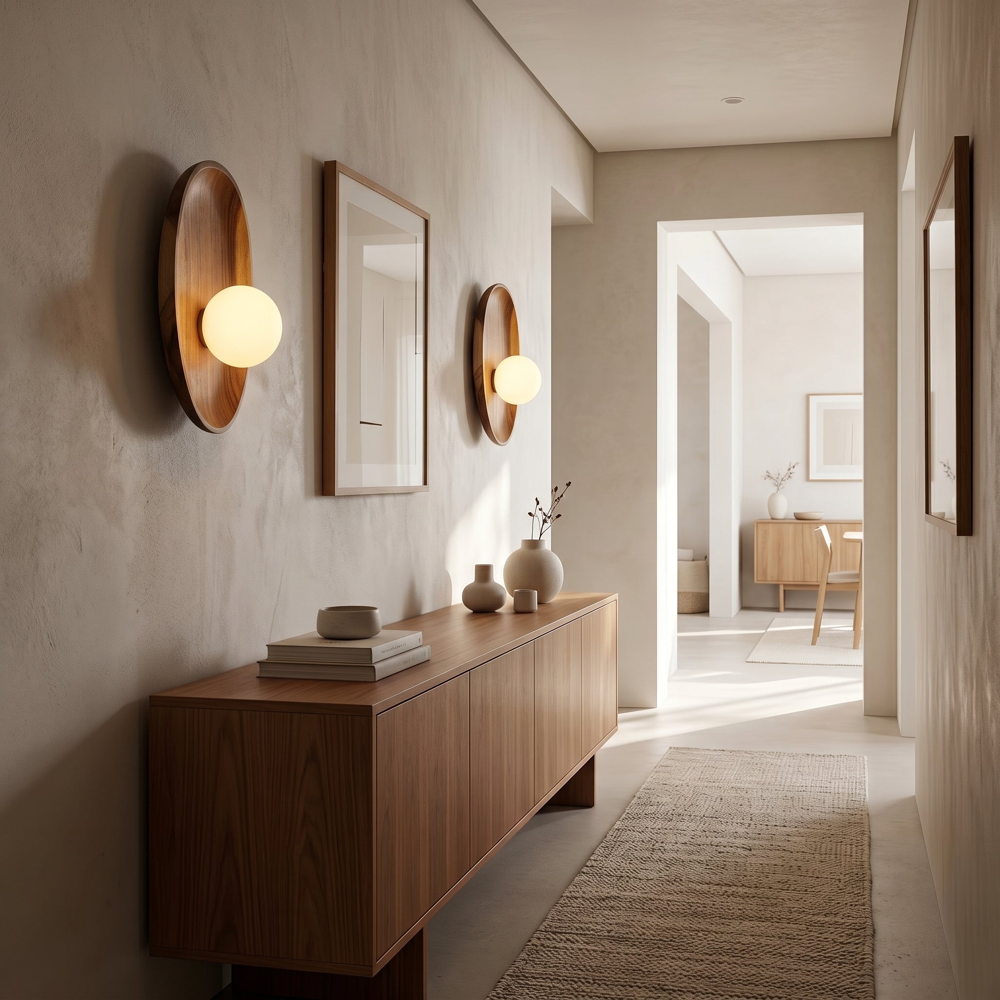 Lumen Collection | Contemporary Wooden Wall Sconce with Soft Ambient Glow