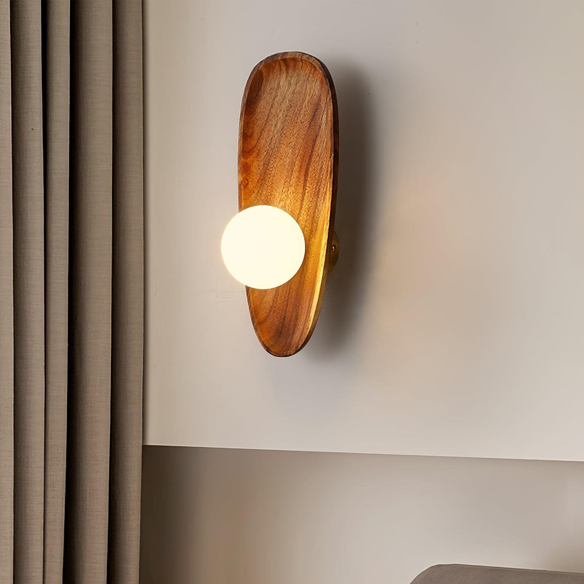 Lumen Collection | Contemporary Wooden Wall Sconce with Soft Ambient Glow