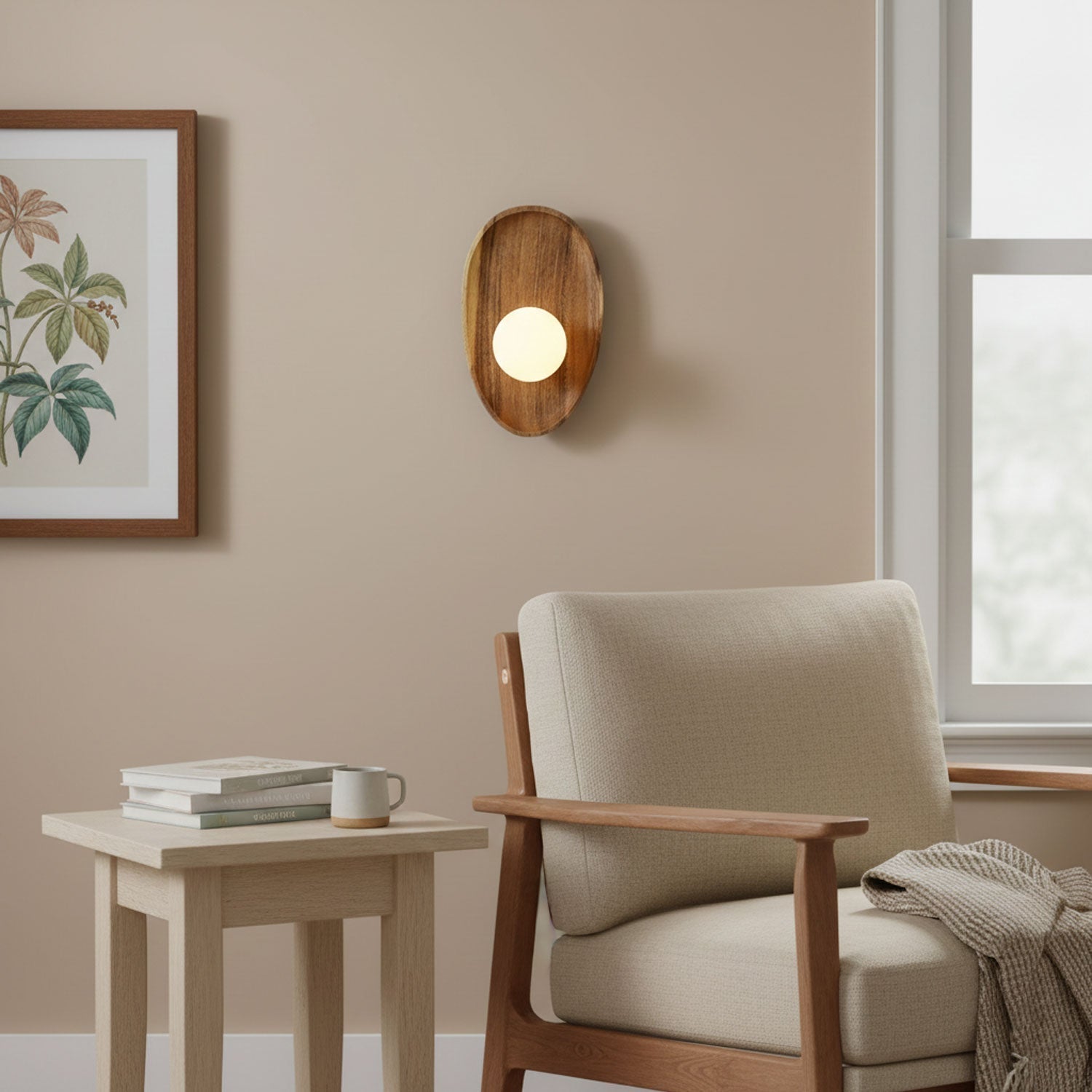 Lumen Collection | Contemporary Wooden Wall Sconce with Soft Ambient Glow