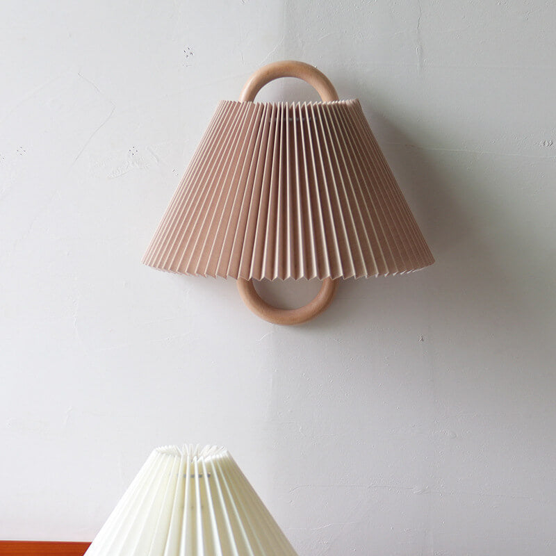 Lumen Collection | Wooden Wall Sconce with Fabric Shade for Soft Ambient Light