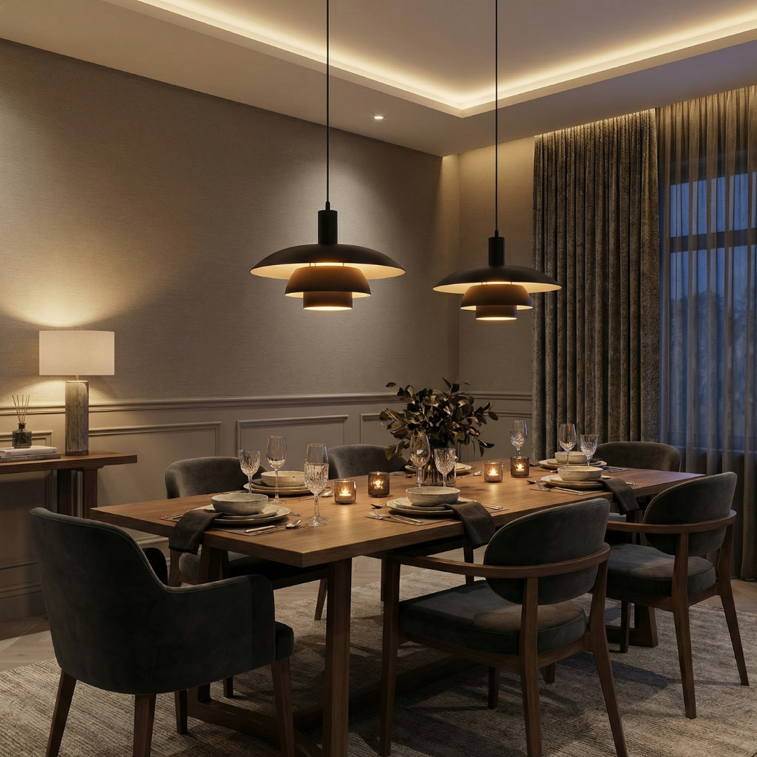 Lumen Juliet | Przytulna, elegancka duńska lampa wisząca do nowoczesnych wnętrz z wielowarstwowym kloszem