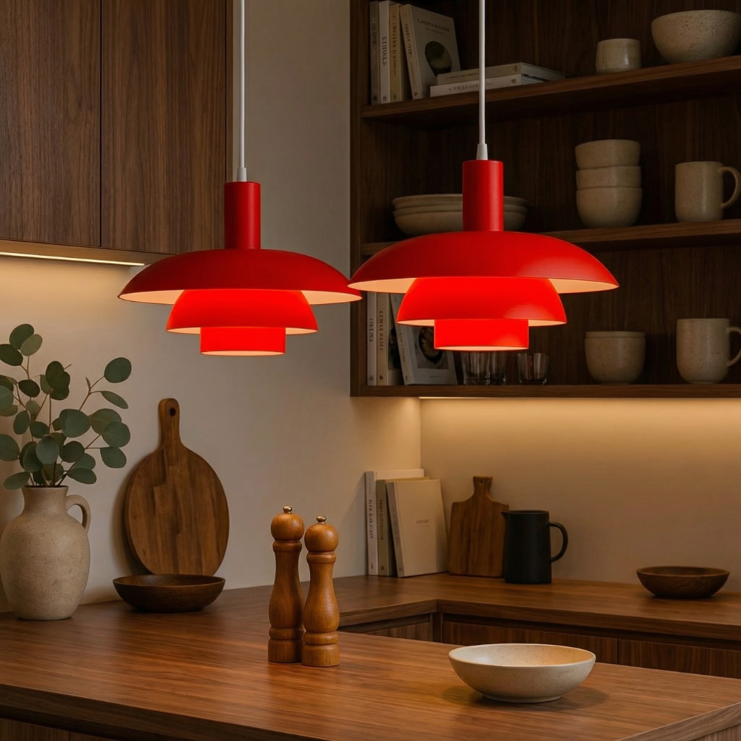 Lumen Juliet | Przytulna, elegancka duńska lampa wisząca do nowoczesnych wnętrz z wielowarstwowym kloszem