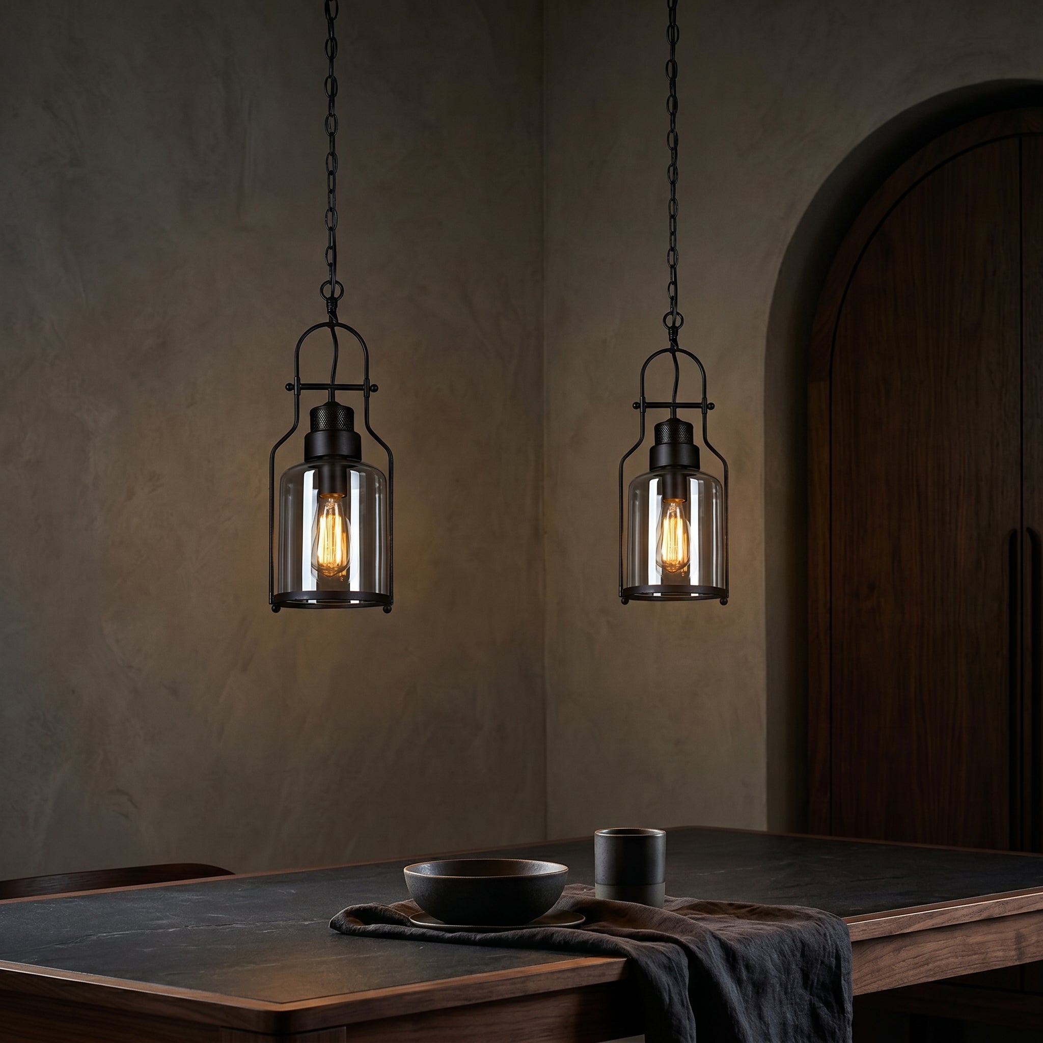 Lumen Morris | Przytulna, elegancka lampa wisząca ze szkła i metalu do nowoczesnych wnętrz