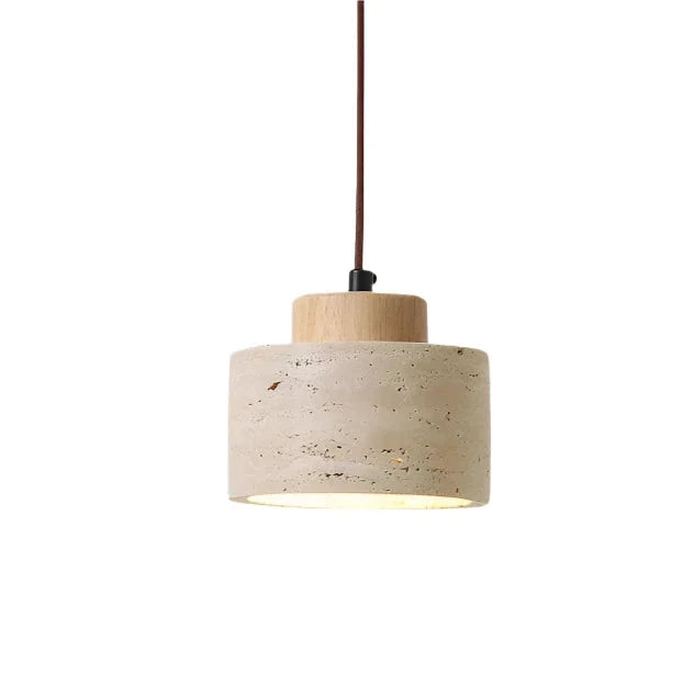 Lampa wisząca LED z trawertynu | Designerska lampa Retro Nordic z kamienia naturalnego do salonu, kuchni i jadalni