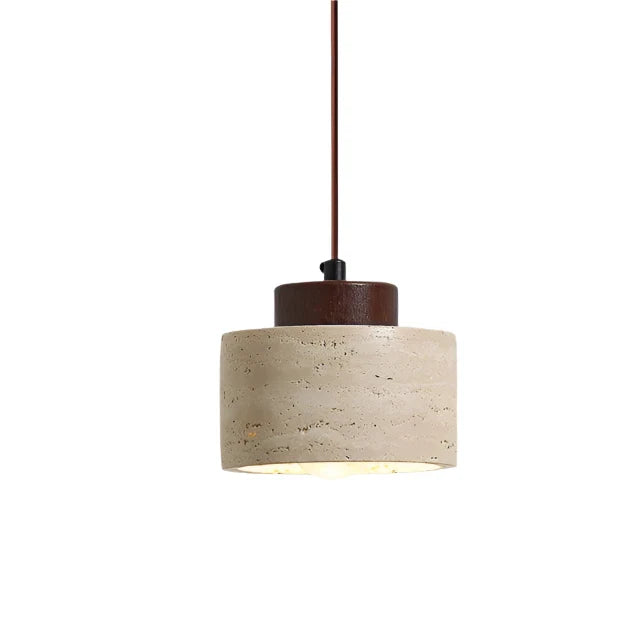 Lampa wisząca LED z trawertynu | Designerska lampa Retro Nordic z kamienia naturalnego do salonu, kuchni i jadalni