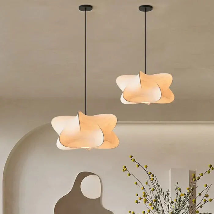 Lampa wisząca Lumen Wabi Sabi z jedwabiu | Designerska lampa LED do salonu, sypialni i jadalni