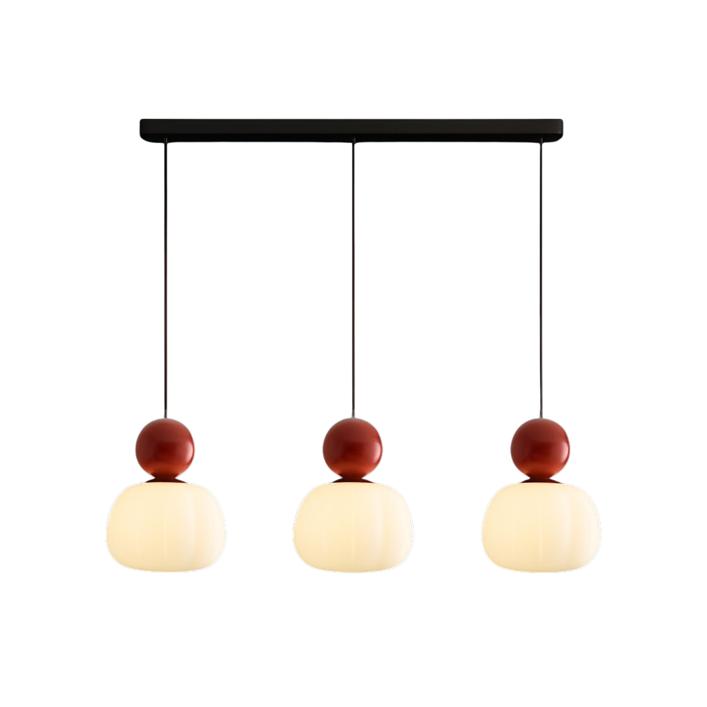 Lampa wisząca Art Deco | Złota designerska lampa LED z podwójnym kloszem do salonu, kuchni i jadalni