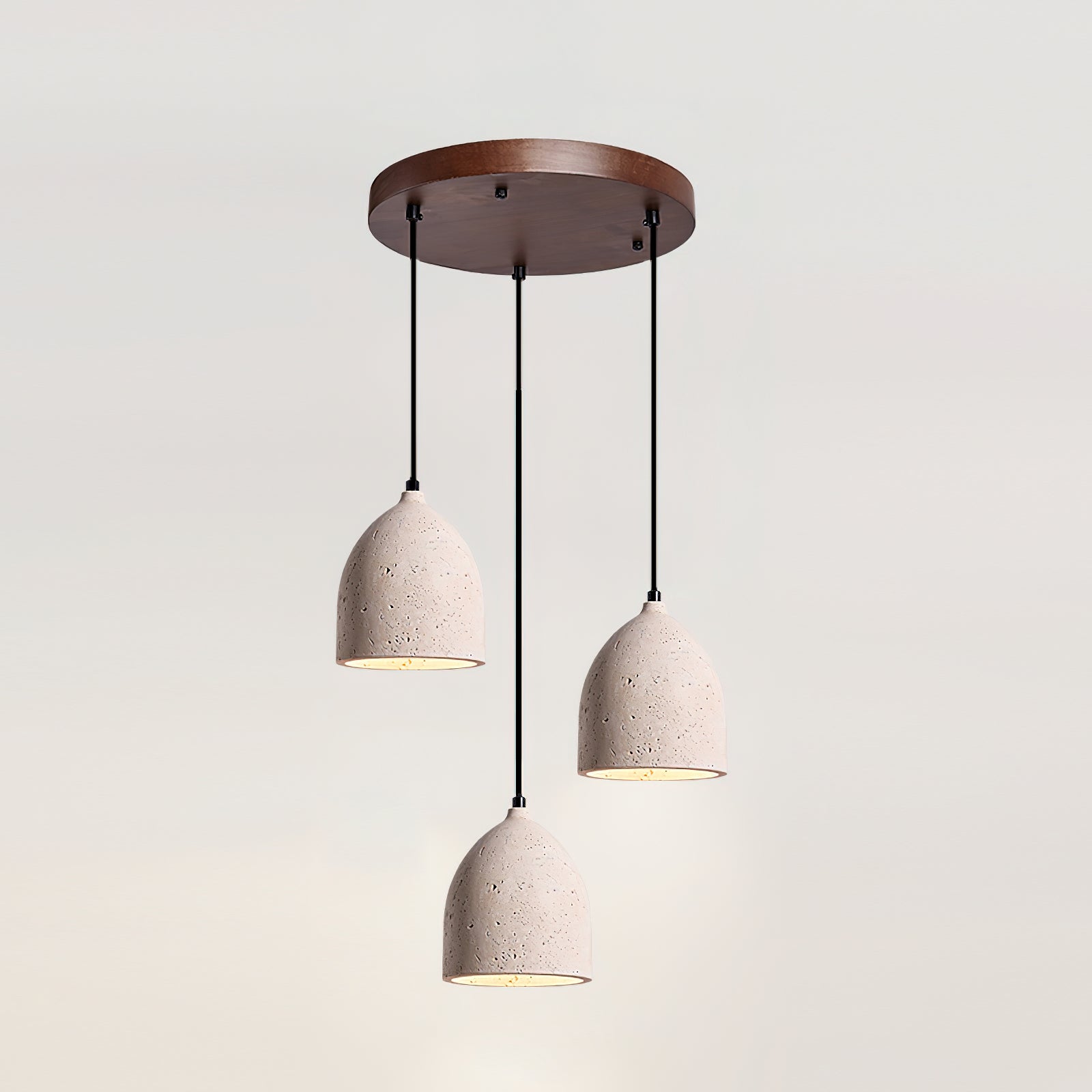 Lampa wisząca Lumen z trawertynu | Designerskie oświetlenie z kamienia naturalnego do salonu, kuchni i jadalni