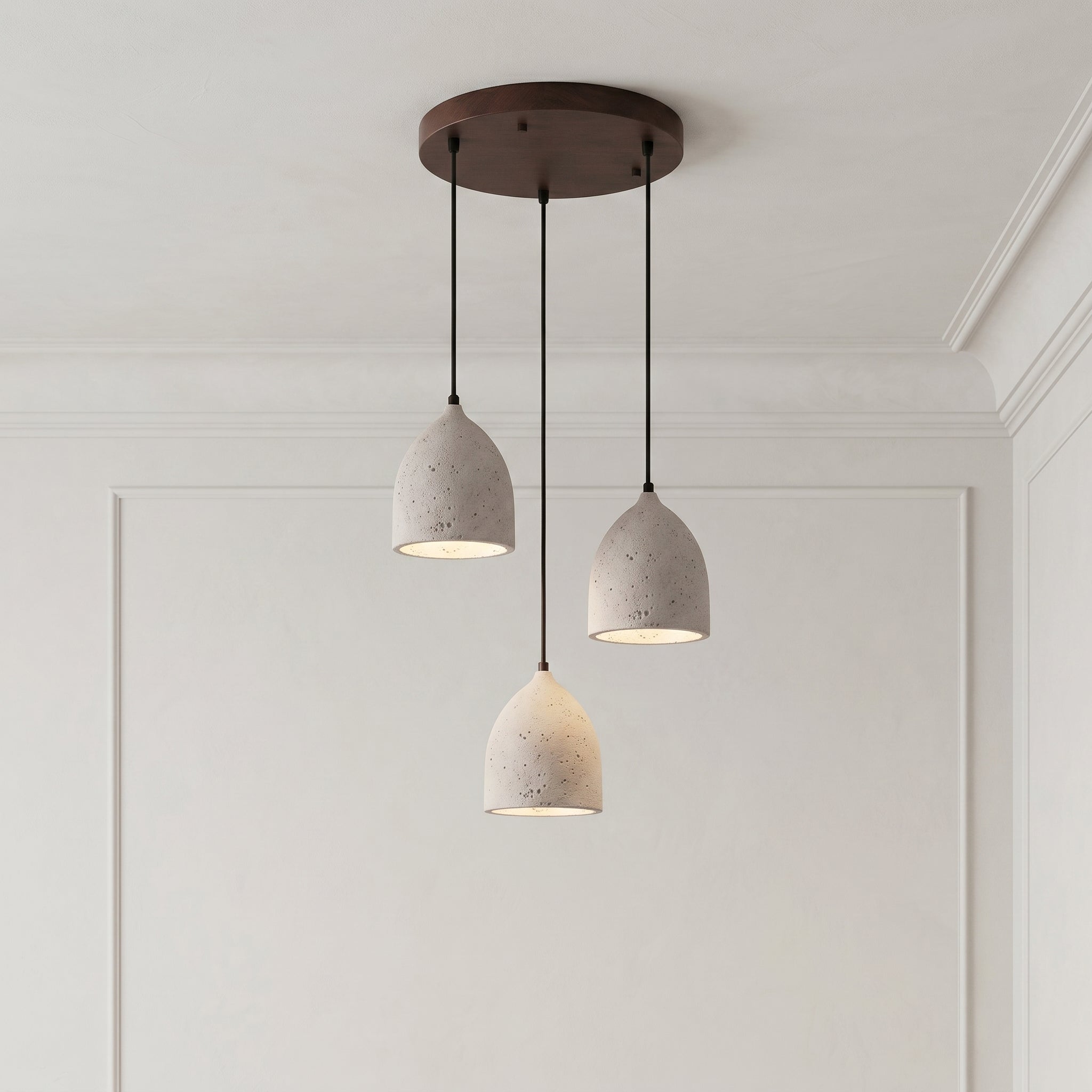 Lampa wisząca Lumen z trawertynu | Designerskie oświetlenie z kamienia naturalnego do salonu, kuchni i jadalni