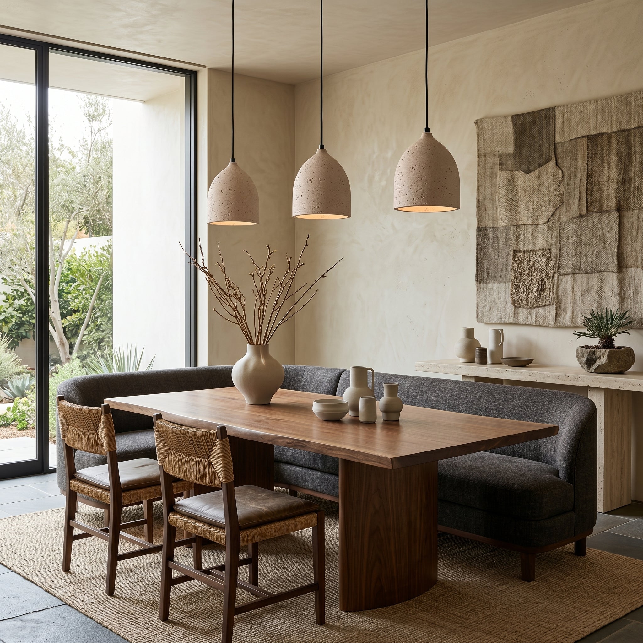 Lampa wisząca Lumen z trawertynu | Designerskie oświetlenie z kamienia naturalnego do salonu, kuchni i jadalni
