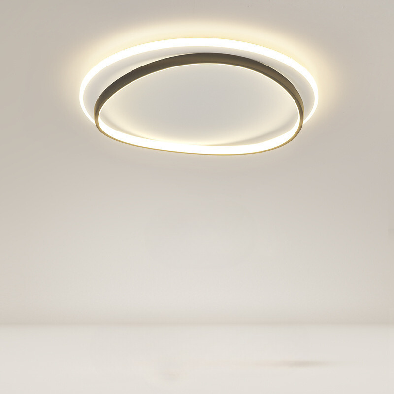 Nowoczesna Lampa Sufitowa LED | Czarno-Złoty Design do Salonu i Sypialni