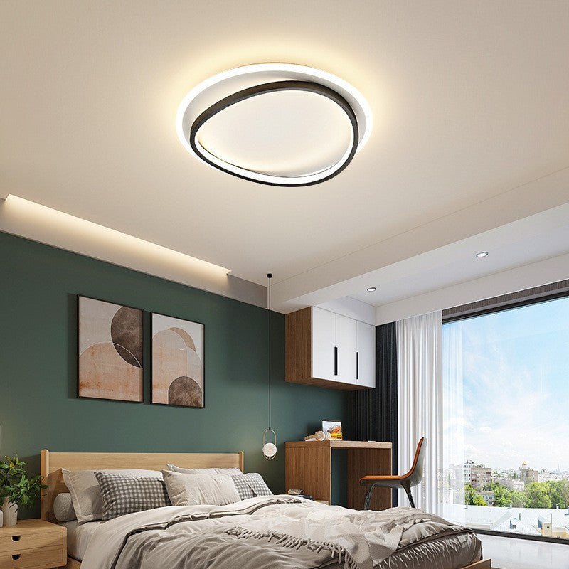 Nowoczesna Lampa Sufitowa LED | Czarno-Złoty Design do Salonu i Sypialni