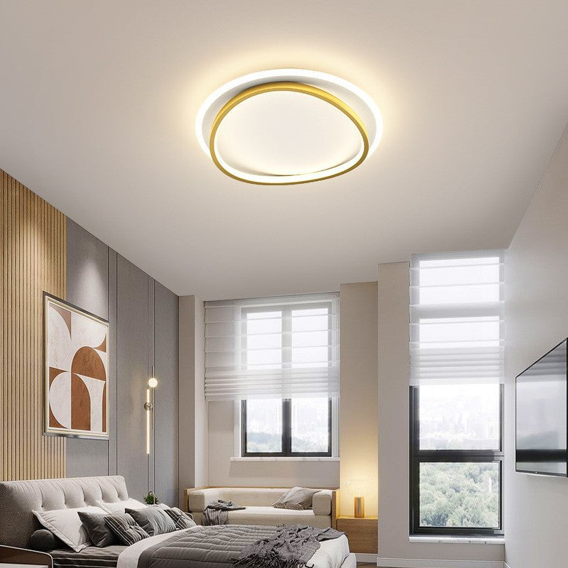 Nowoczesna Lampa Sufitowa LED | Czarno-Złoty Design do Salonu i Sypialni