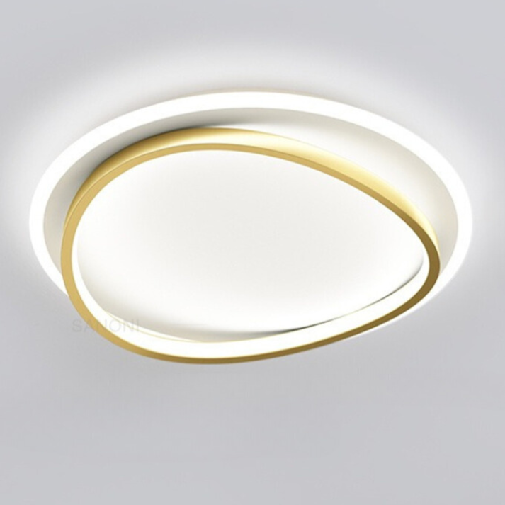 Nowoczesna Lampa Sufitowa LED | Czarno-Złoty Design do Salonu i Sypialni