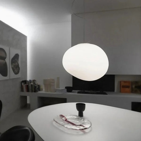 Minimalistyczna lampa wisząca ze szkła | Designerskie oświetlenie LED do salonu, kuchni i jadalni