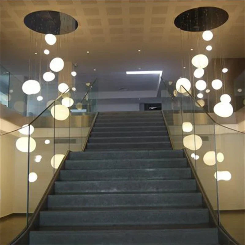 Minimalistyczna lampa wisząca ze szkła | Designerskie oświetlenie LED do salonu, kuchni i jadalni