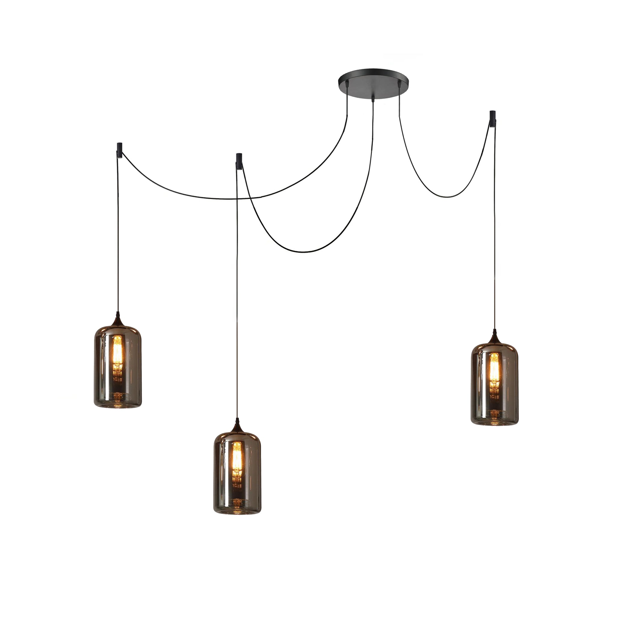 Kolekcja Luxury | Designerska szklana lampa wisząca LED z regulowaną wysokością | Eleganckie oświetlenie do kuchni, salonu i jadalni